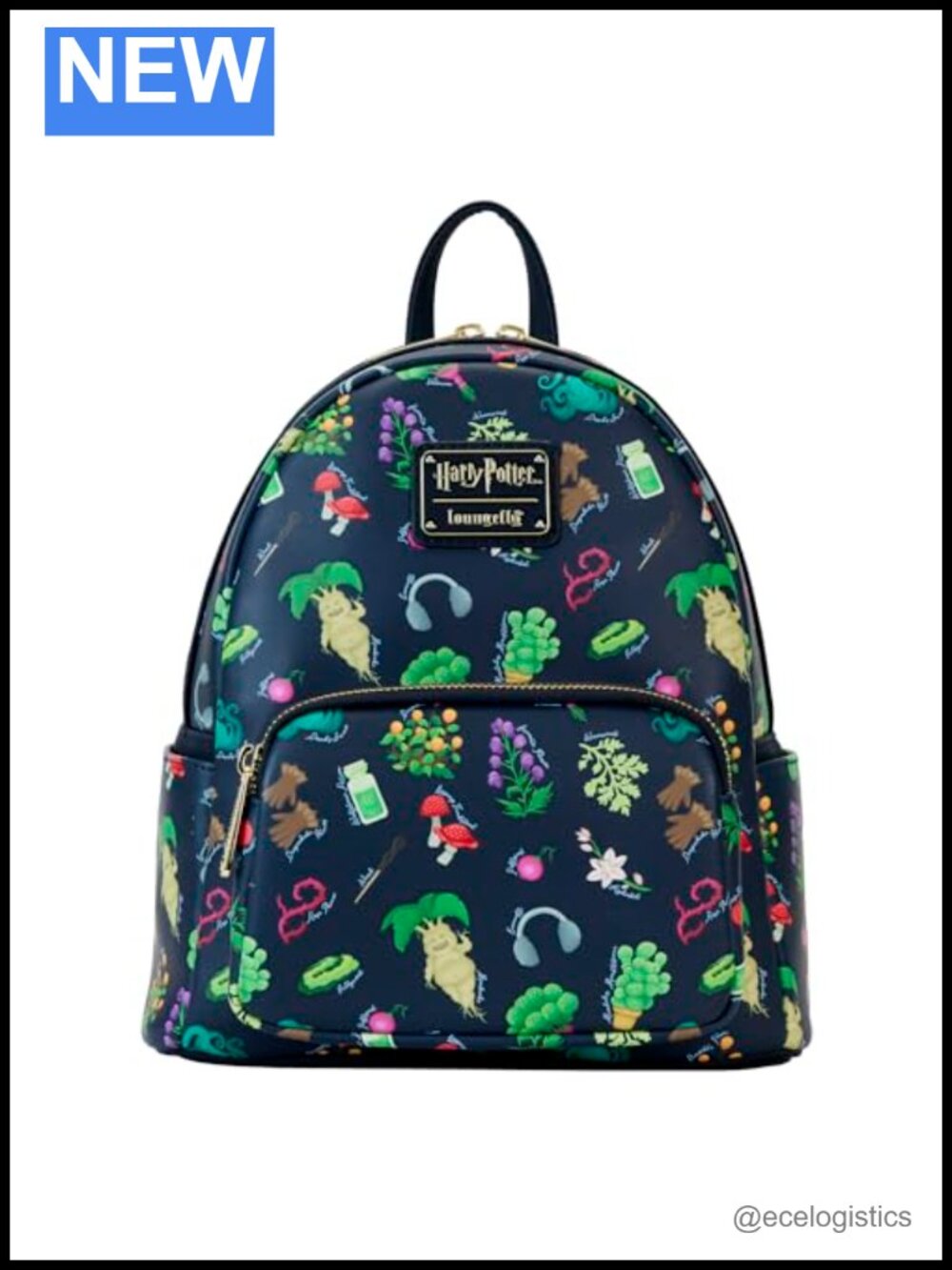 Harry Potter Herbology Mini Backpack - Faux Leather, Adjustable Straps, Vegan
